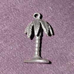 Sterling Silver 3-D Palm Tree Pendant  
