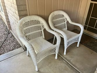 2 wicker chairs