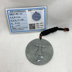 Monkey King Jadeite Jade Pendant Necklace 2pcs 