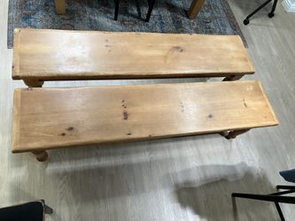 Large Pine Dining Table with two bench seats