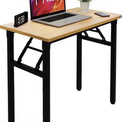 Folding Desk Small Desk 31 1/2" No Assembly Foldable Computer Desk for Small Space/Home Office