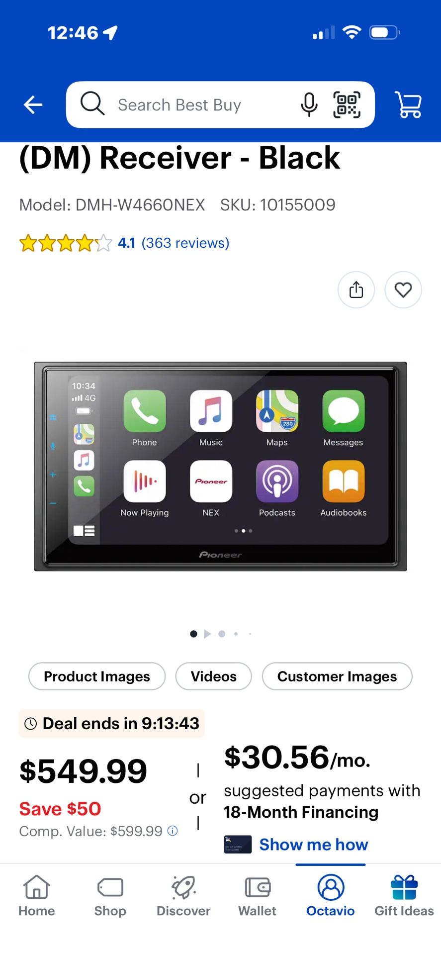 Pioneer 6.8” Android & Apple CarPlay  Receiver 