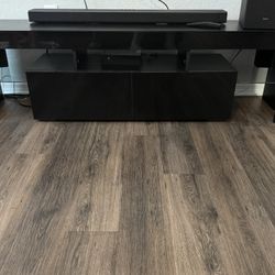 Black Tv Stand & Samsung Soundbar With Bluetooth