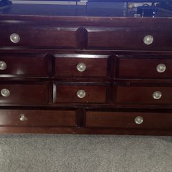 Large 10-Drawer Wood Dresser