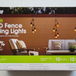 Feit Electric 12-ft LED FENCE STRING LIGHTS - Linkable- In/Outdoor - Heavy Duty