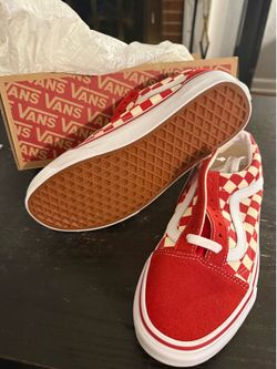 Vans Old Skool Red Checkerboard Sneakers