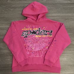 Hot Pink Sp5der Hoodie