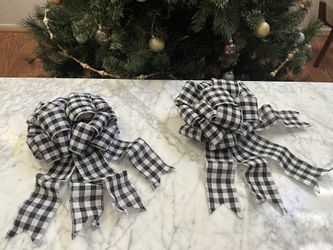 Christmas Holiday Decor, Plaid & Burlap Bows