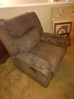 Brown microfiber manual recliner chair