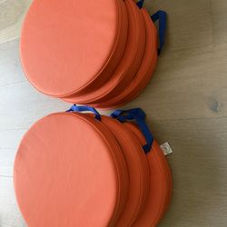 ECR4Kids SoftZone Floor Cushions, Round, Flexible Seating, Orange, 6-Piece