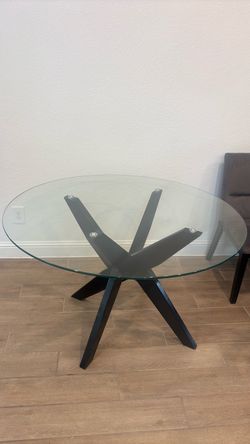 Round Glass Top Dining Table