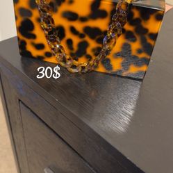 Black And Brown Leopard Skin Purse