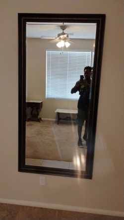 Framed Dark Espresso Leaner Mirror