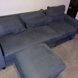 Grey Sofa With Movable/separate Sectional