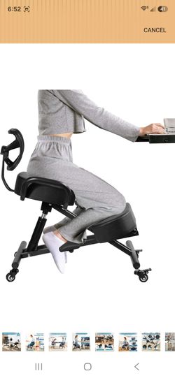 Ergonomic Kneeling Chair with Footrest, Adjustable Kneeling Office Chair
Kneeling Chair with Back Support, 4" Thick Cushion kneeling stool with 2 Lock