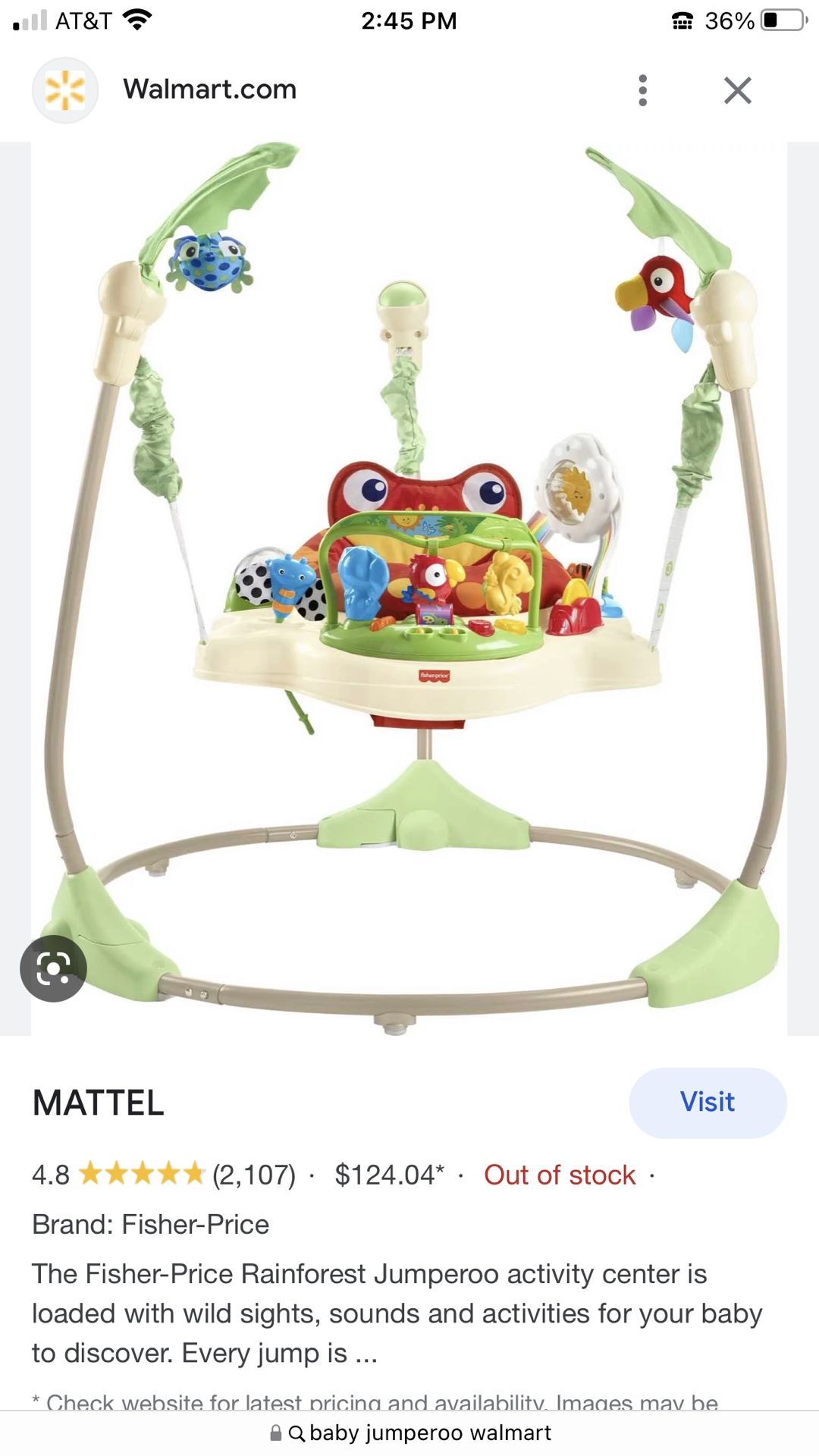 Fisher price rain Forest Jumperoo