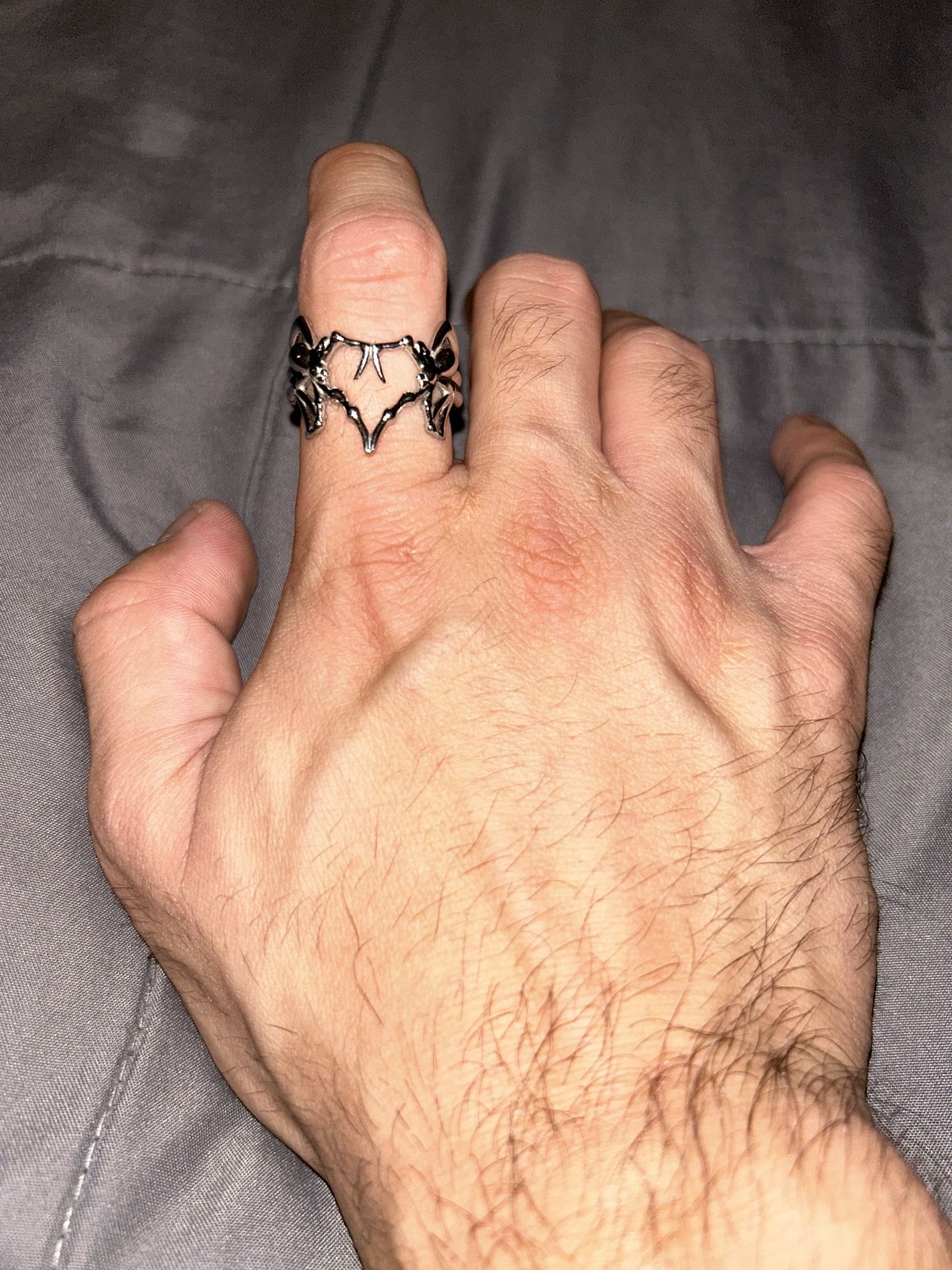 silver skeleton ring