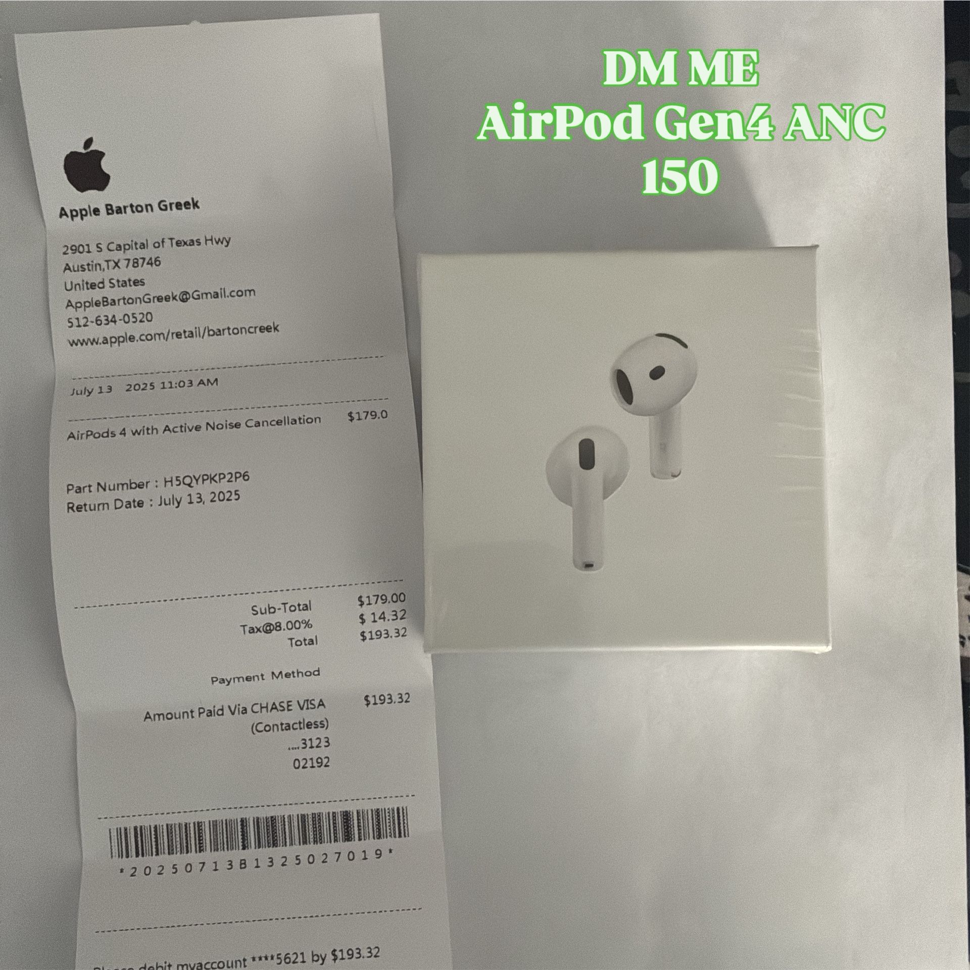 AirPod 4 Gen Active Noise Cancellation