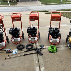 5 Husqvarna 3200 PSI Pressure Washers 