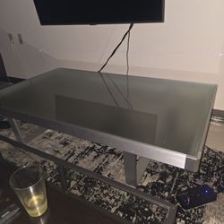 1990's Canada Post Modern Coffee Table With Frosted Glass