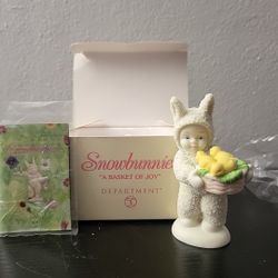 Dept 56 Snowbabies "A Basket Of Joy" Figurine Easter Bunny Chicks NIB
