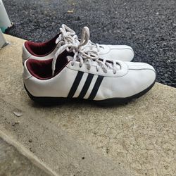 Adidas Golf Shoes Men’s 7.5 White Black Spikeless Cleats Athletic Sneakers