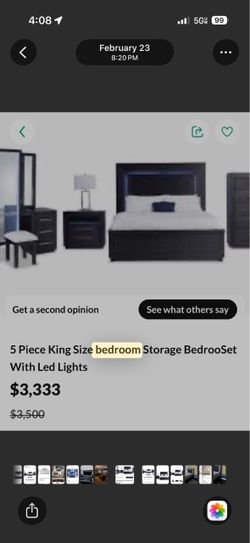 Black 5 piece storage bedroom set