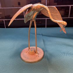 Vintage Solid Brass Heron/crane 
