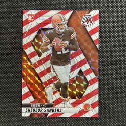 2025 Panini Mosaic SHEDEUR SANDERS (RC) ROOKIE Red & White Candy Cane - Browns