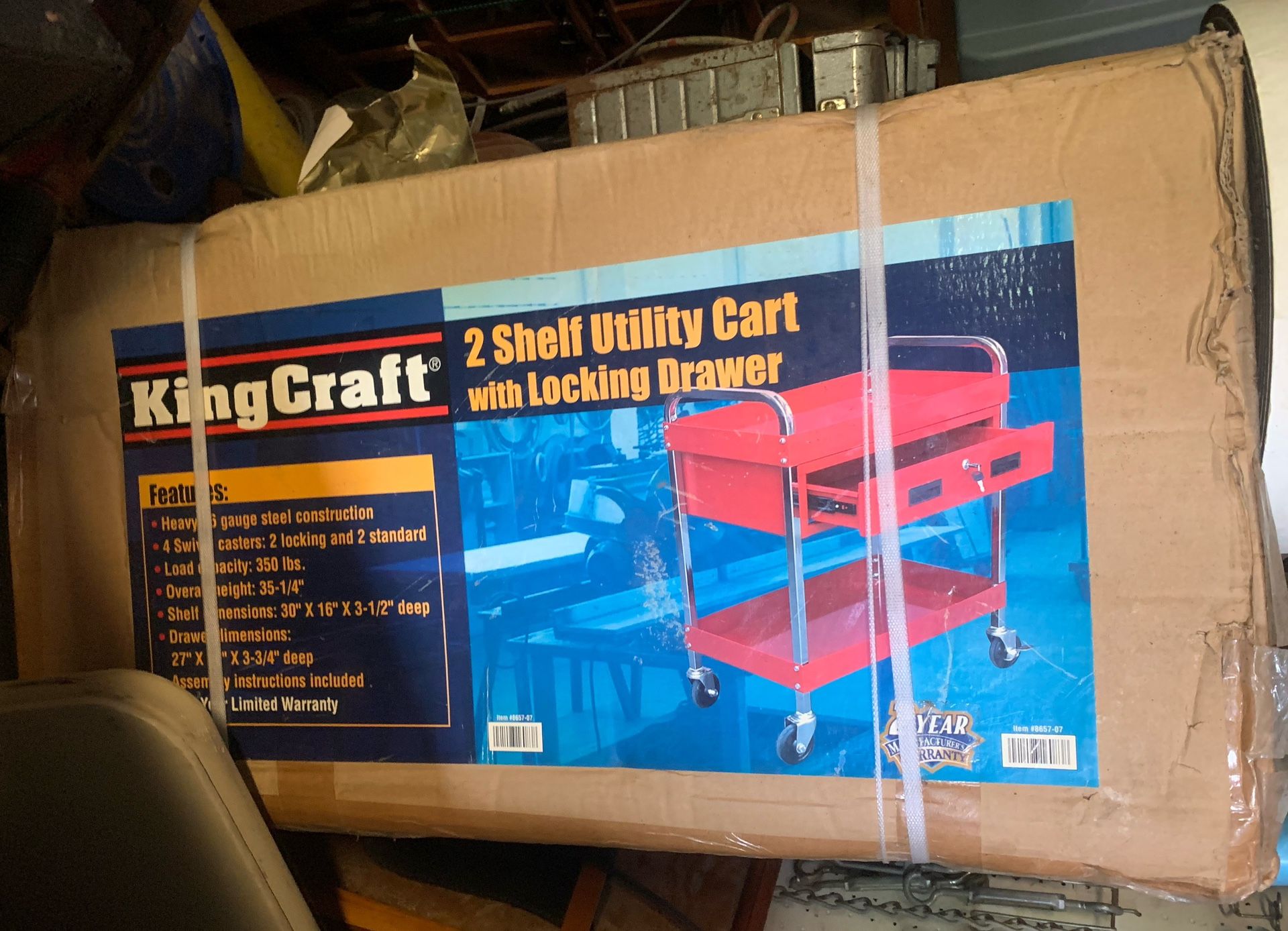 KING CRAFT UTILITY CART. W / Locking Draw