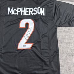 Evan McPherson Signed Autograpn Custom Jersey- Metabilia Coa- Cincinnati Bengals