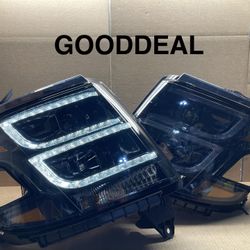 #OH105 2015-2020 Chevy Tahoe Suburban LED DRL Halogen Headlight Pair 