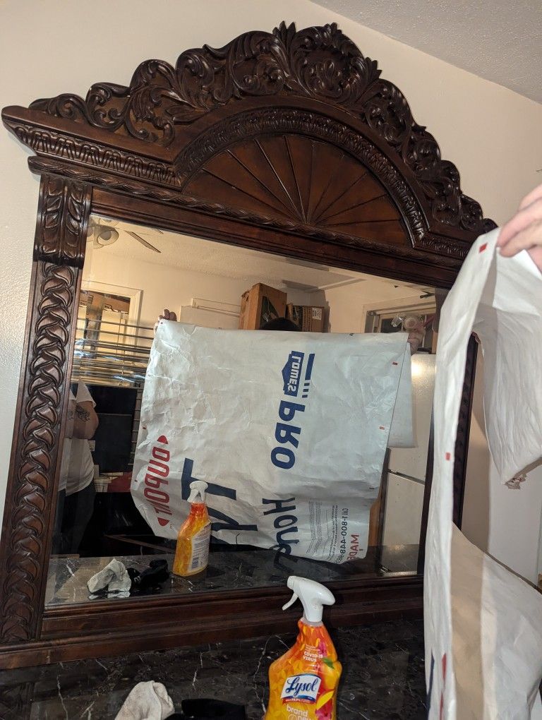Marble Top Lion Dresser