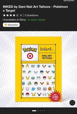 Pokemon Nail Decals Tattoos