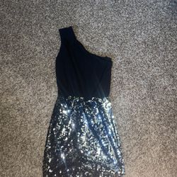 Black and Silver Sequin Dress
