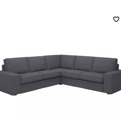 Sectional, 4-seat corner, Gunnared medium gray