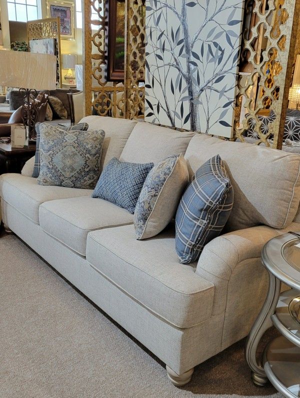 Light Grey Sofa (Couch) with Pillows