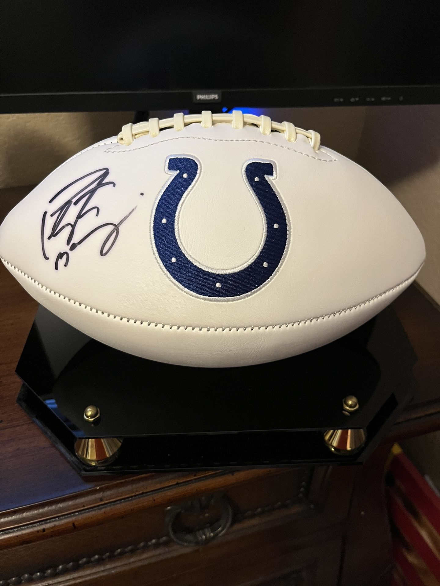Peyton Manning Signed Colts Logo Football