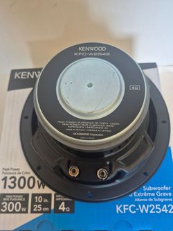 KENWOOD ( 1 ) 10 INCH 4 OHM 1300 WATTS MAX POWER CAR SUBWOOFER