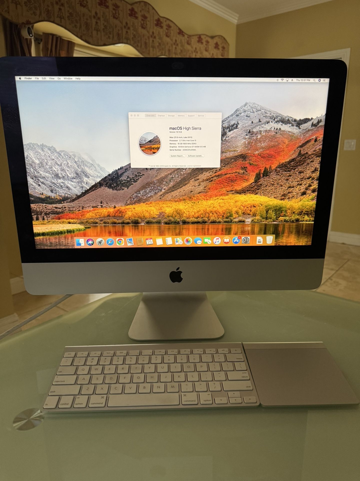 2012/13 Imac 21.5 Inch 2.7Ghz i5 16GB 1TB (Keyboard and trackpad Included)