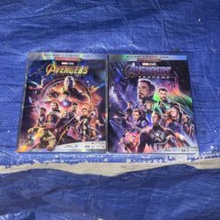 Avengers Infinity War and Endgame Blu Ray