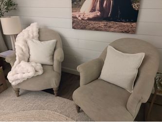 Beige Fabric Arm Chair (2)