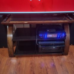 TV Stand - Wood & Glass