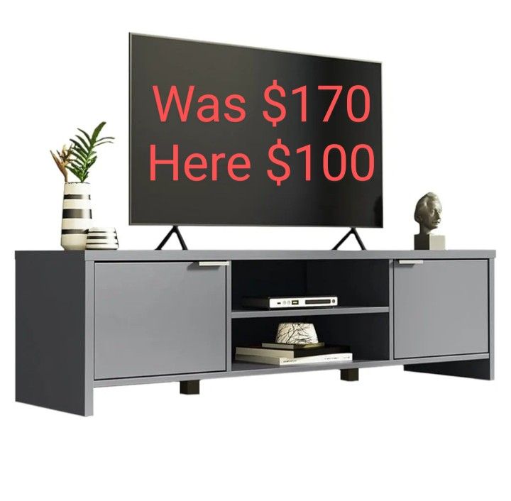 TV Stand with Cabinet Storage and Open Shelves for 55, 65 Inch Media Storage Gaming Media Console Living Room Entertainment Center