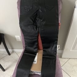 Look Of Leather Slacks High Waist