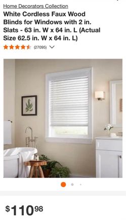 Used faux wood blinds 63x64”