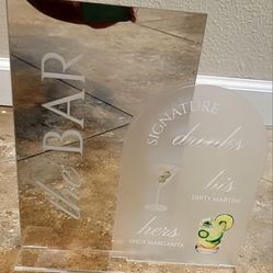 Acrylic Bar Sign Set