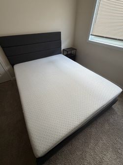 Queen bed frame and mattress