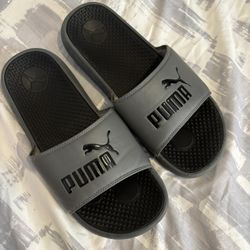 Men’s Black And Gray Puma Slides 