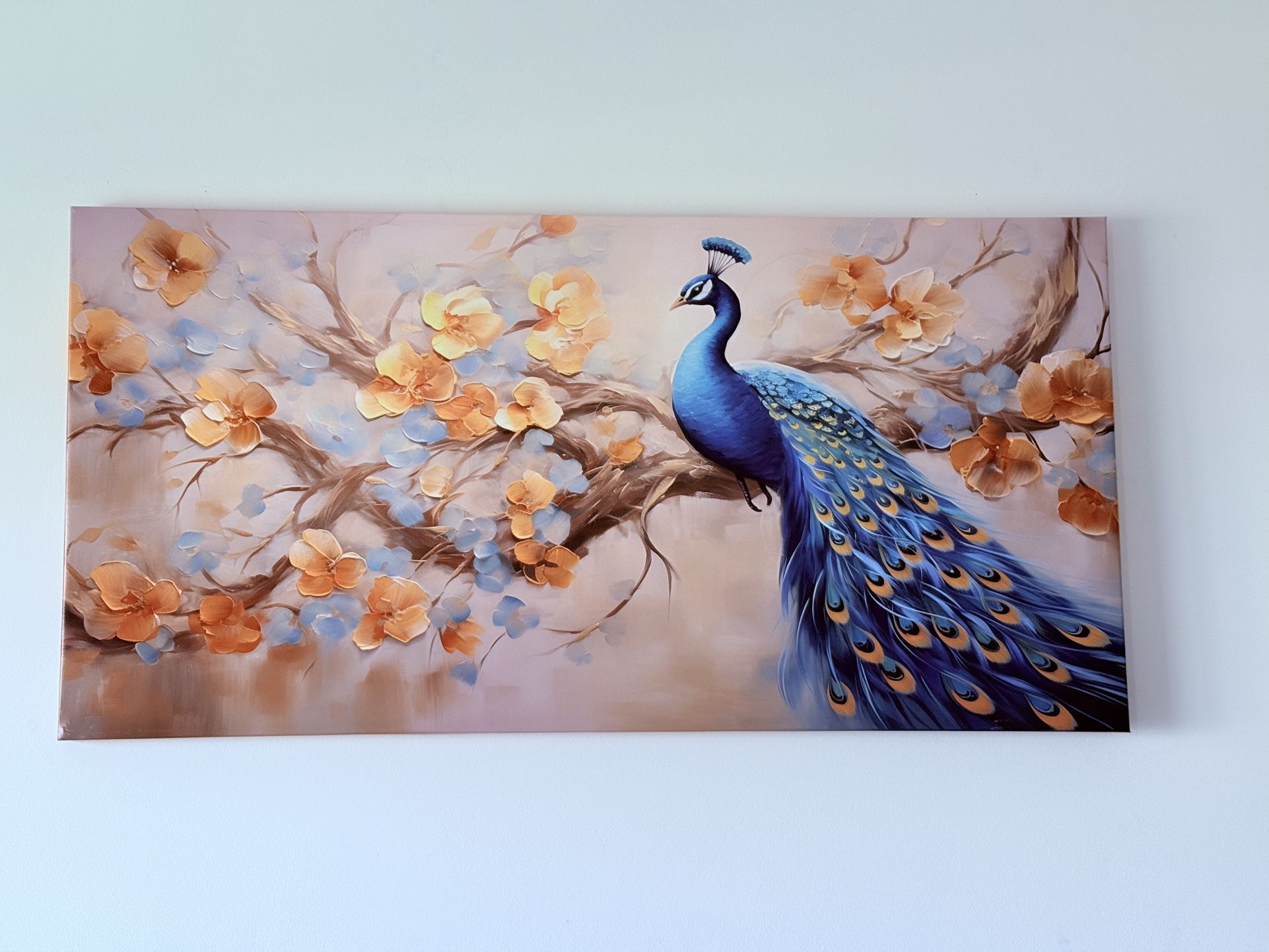 Peacock Wall Art Painting 46*23 Inch 